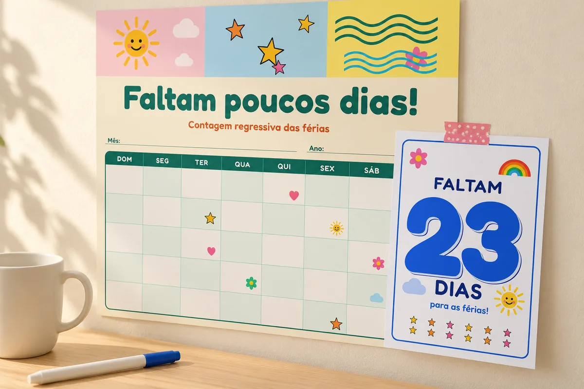 Detalhe do fundo colorido do mural com desenhos de sol, estrelas e chapéu de praia